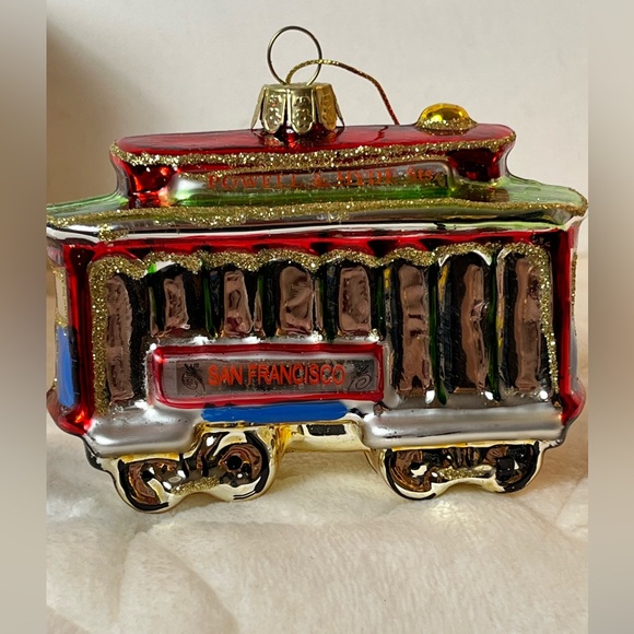 Kurt Adler San Francisco California Cable Car Glass Christmas Ornament 6 inches - Picture 3 of 11